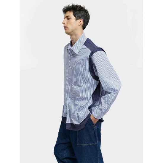Two-tone Striped Patchwork Shirt Two-tone Striped Patchwork Shirt