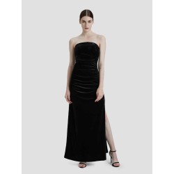 Strapless Velvet Evening Gown