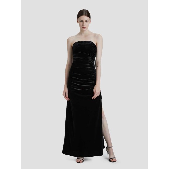 Strapless Velvet Evening Gown Strapless Velvet Evening Gown