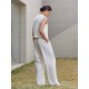 Button Front Linen Blend Vest & Pants Set Button Front Linen Blend Vest & Pants Set