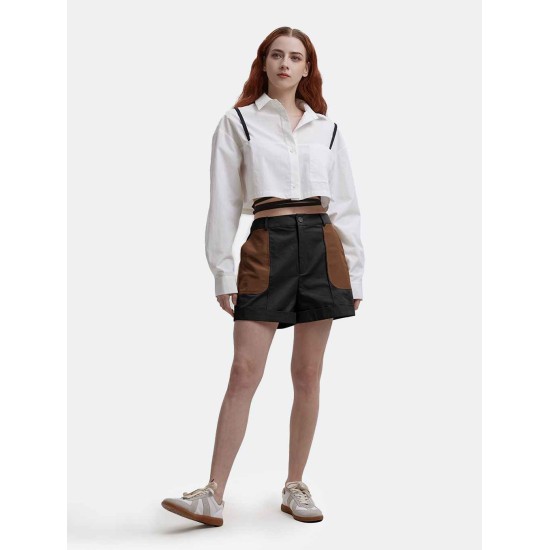 Rolled Shorts with Patch Pocket Rolled Shorts with Patch Pocket