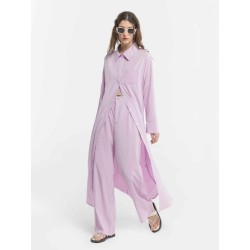 Long Shirt and Pants Three-Piece Set