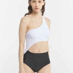 Sloping Shoulder One-Piece Swimsuit