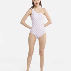 Plaid Pattern One-Piece Swimsuit