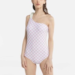 Plaid Pattern One-Piece Swimsuit