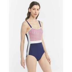 Vintage Patchwork One-Piece Swimsuit