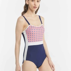 Vintage Patchwork One-Piece Swimsuit