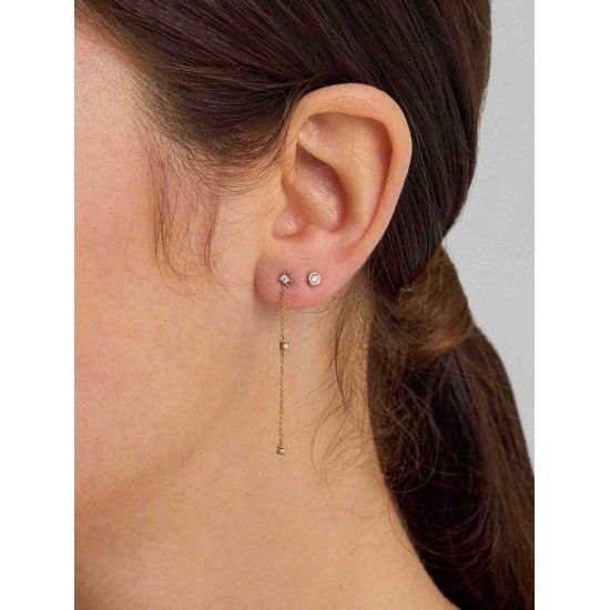 Sapphire Studded Threader Earrings Sapphire Studded Threader Earrings