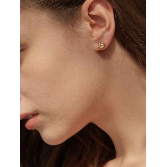 Single Plump Heart Stud Single Plump Heart Stud
