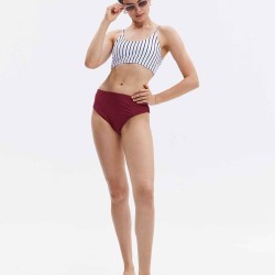 Striped Tied Back Swimsuit