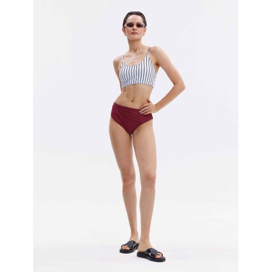 Striped Tied Back Swimsuit Striped Tied Back Swimsuit
