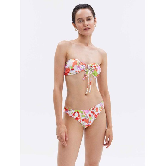 Floral Drawstring Front Swimsuit Floral Drawstring Front Swimsuit
