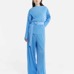 Pleated Longsleeve Top & Pants Set
