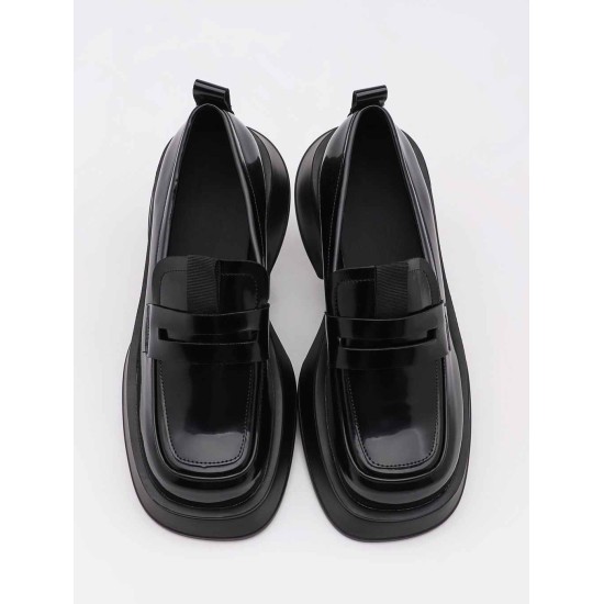 Loafers with thick heel small leather shoes Loafers with thick heel small leather shoes