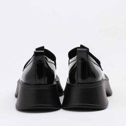 Loafers with thick heel small leather shoes