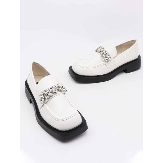 Black rhinestone small leather shoes Black rhinestone small leather shoes