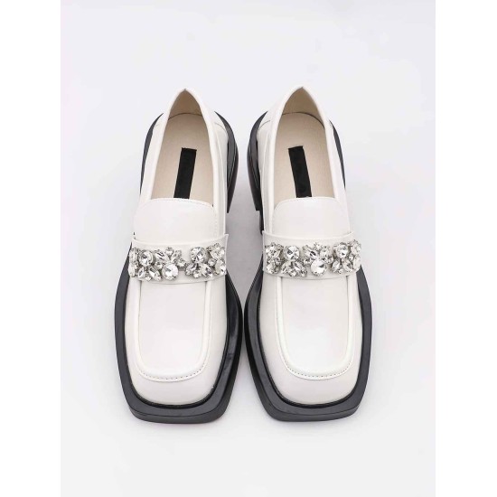 Black rhinestone small leather shoes Black rhinestone small leather shoes