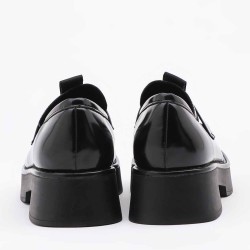 Muffin thick-soled leather shoes