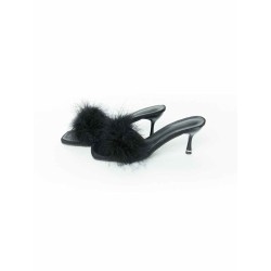High Heel Fur Slippers