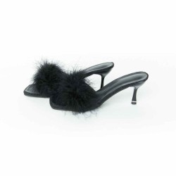 High Heel Fur Slippers