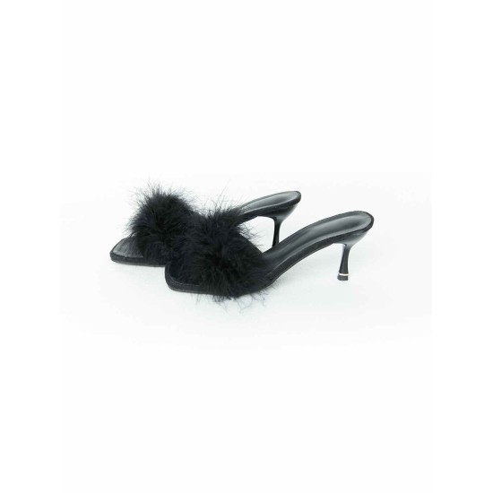 High Heel Fur Slippers High Heel Fur Slippers