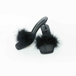 High Heel Fur Slippers