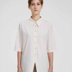 3/4 Sleeves Back-slit Shirt