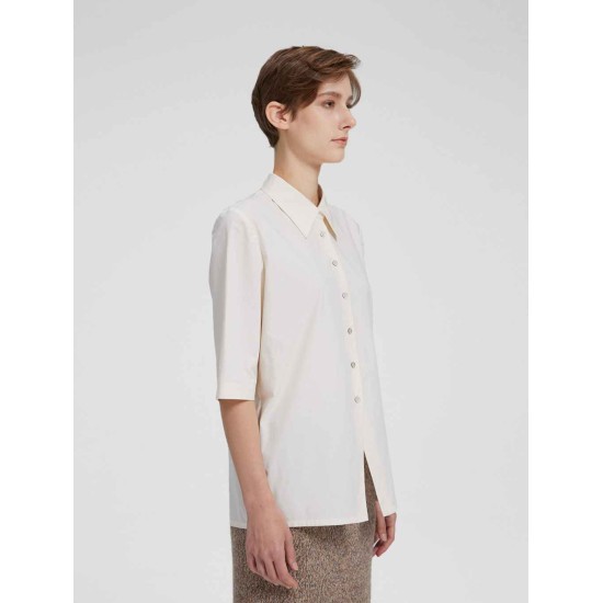 3/4 Sleeves Back-slit Shirt 3/4 Sleeves Back-slit Shirt