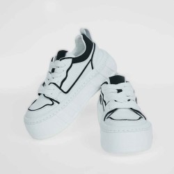 Two-Tone Thick Soled Sneakers