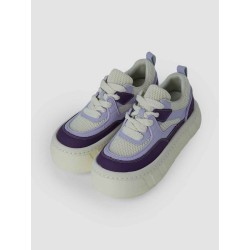Platform Mesh Patchwork Sneakers