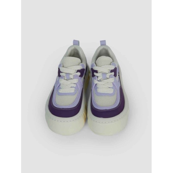 Platform Mesh Patchwork Sneakers