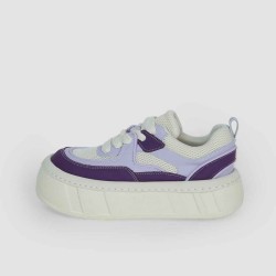 Platform Mesh Patchwork Sneakers