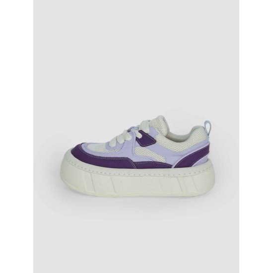 Platform Mesh Patchwork Sneakers