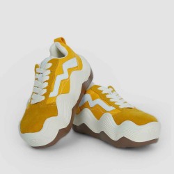 Frosted Leather Thick Bottom Non-slip Muffin Sneakers
