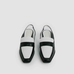 Square Toe Chunky Heel Strappy Half Sandals