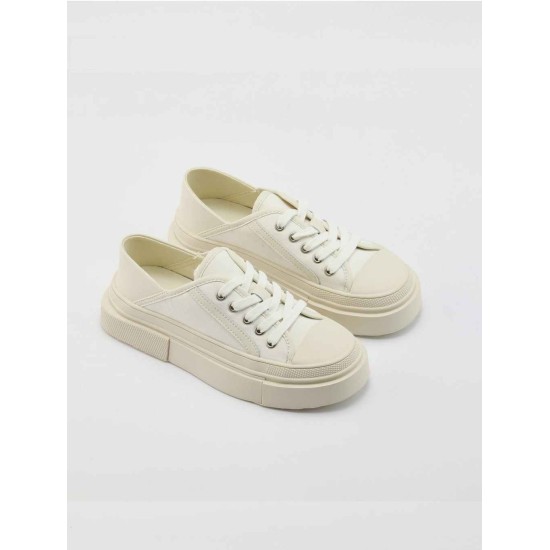 Lace-up thick sole canvas shoes Lace-up thick sole canvas shoes