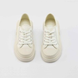 Lace-up thick sole canvas shoes