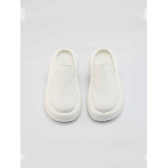 Canvas Thick Bottom Mules Slippers Canvas Thick Bottom Mules Slippers