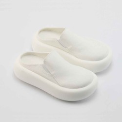 Canvas Thick Bottom Mules Slippers