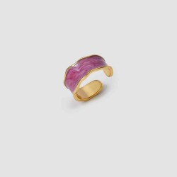 Enamel Charm Open Ring