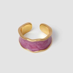 Enamel Charm Open Ring