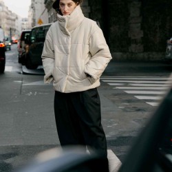 Faux-Leather Puffer Jacket