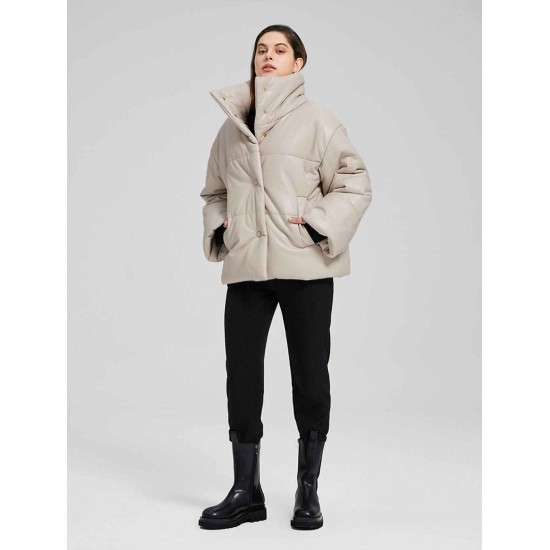 Faux-Leather Puffer Jacket Faux-Leather Puffer Jacket