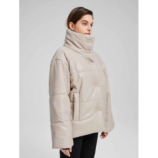 Faux-Leather Puffer Jacket Faux-Leather Puffer Jacket