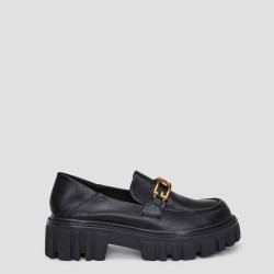 Leather Loafers With Chain