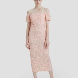 Off-the-shoulder Sequin Dress