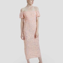 Off-the-shoulder Sequin Dress