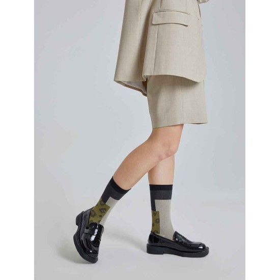 Green Zebra Pattern Socks Green Zebra Pattern Socks