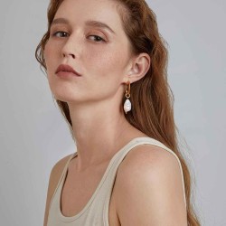 Pearl Oblong Earrings