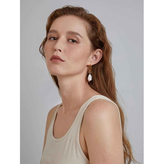 Pearl Oblong Earrings Pearl Oblong Earrings
